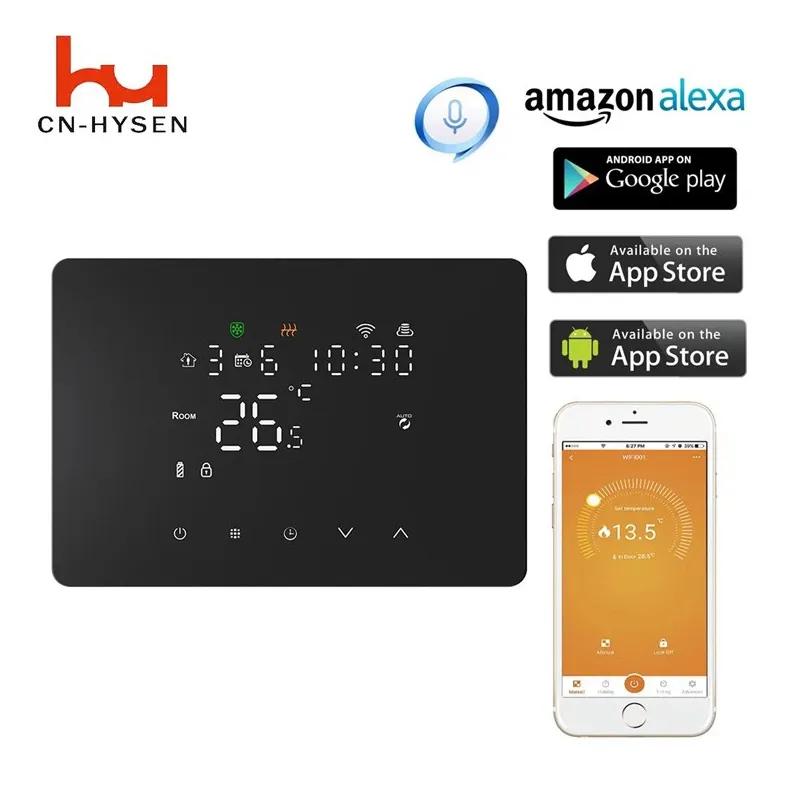 Черный мягкий-легкий термостат газового котла Zigbee